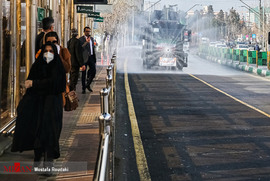 ضدعفونی معابر شهری تهران توسط ناجا