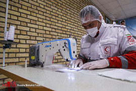 کارخانجات تولید ماسک و پوشش و ضد عفونی کننده هلال احمر