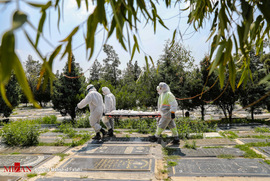 غسل و تدفین اموات کرونایی در بهشت زهرا (س) تهران