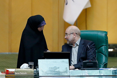 محمد باقر قالیباف رئیس مجلس در جلسه علنی مجلس شورای اسلامی 