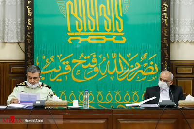 محسن حاجی میرزایی و سردار حسین اشتری در جلسه شورای عالی پیشگیری از وقوع جرم