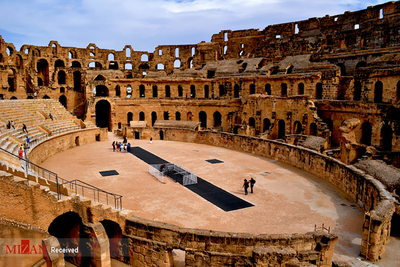 آمفی تئاتر ال جیم - یکی از بزرگترین و بهترین و ویرانی ترین ویرانه های رومی در حال حاضر در کشور تونس - ساخته شده 238 میلادی 