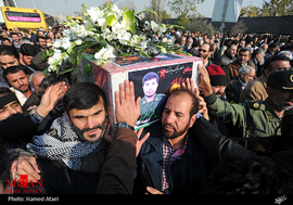 مراسم تشییع پیکر مطهر شهید محسن فرامرزی از شهدای مدافع حرم ظهر پس از اقامه نماز جمعه تهران 