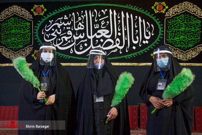 رعایت کامل نکات بهداشتی خادمان حسینی (ع) - قزوین