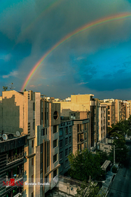 تک عکس/ رنگین کمان تابستانی در آسمان پایتخت