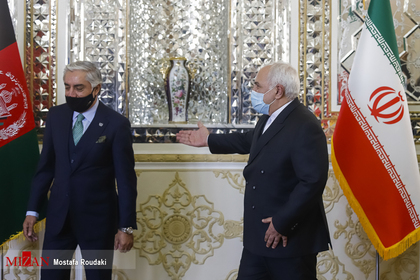 دیدار عبدالله عبدالله رییس شورای عالی صلح افغانستان با محمدجواد ظریف وزیر امور خارجه 