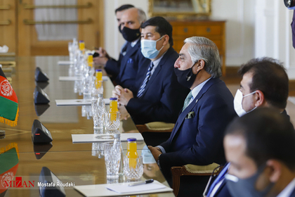 دیدار عبدالله عبدالله رییس شورای عالی صلح افغانستان با محمدجواد ظریف وزیر امور خارجه 
