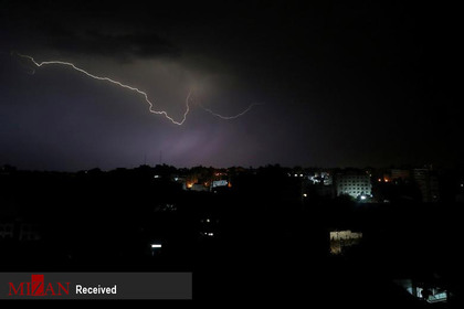 رعد و برق در غزه.