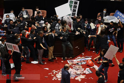 درگیری در مجلس تایوان.