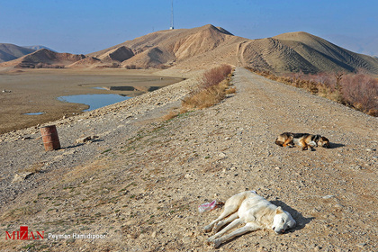خشک شدن آب سد خاکی عبدل آباد - بجنورد
