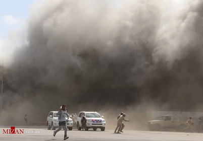 انفجار فرودگاه ادن در یمن.