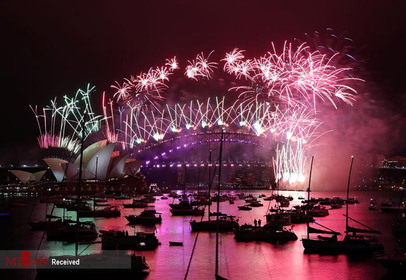 آتش بازی در سیدنی استرالیا برای سال نو.