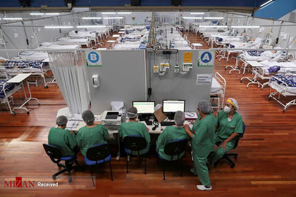 مدافعان سلامت در بیمارستانی در برزیل.