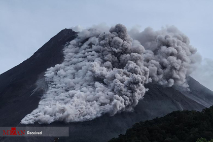 فوران کوه آتشفشان در اندونزی.