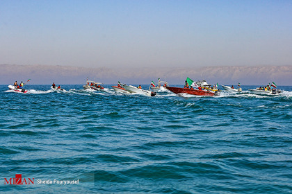 رژه شناور‌های دریایی در ۲۲ بهمن - کیش
