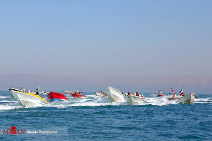 رژه شناور‌های دریایی در ۲۲ بهمن - کیش
