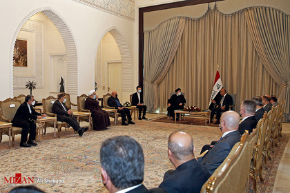 دیدار آیت الله رئیسی رئیس قوه قضاییه با برهم صالح رئیس جمهور عراق 