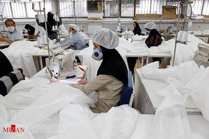 کارگاه تولید لباس های بیمارستانی-تهران.