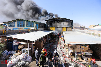 آتش سوزی کارگاه تولید و انبار لوازم التحریر - قم
