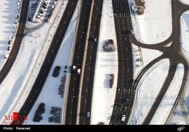 تصاویر هوایی از برف زمستانی در لیتوانی