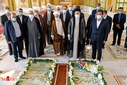 تجدیدمیثاق رئیس قوه قضائیه و مسئولان عالی قضایی با آرمان‌های امام خمینی (ره)
