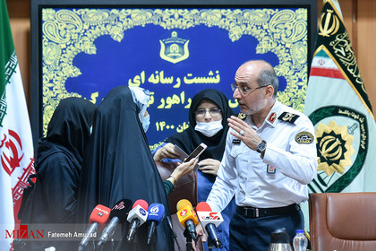 نشست خبری سردار محمد حسین حمیدی رئیس پلیس راهور تهران بزرگ