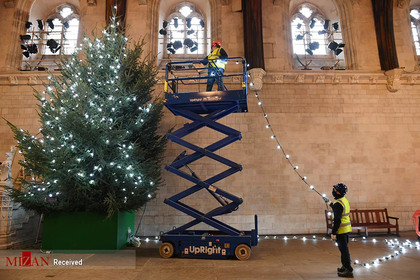 تزیینات سال نو و تزیین درخت کاج در لندن