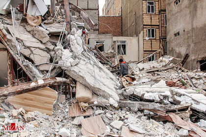 ریزش ساختمان ۴ طبقه - تبریز
