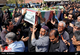 مراسم تشییع پیکر شهید گمنام در میدان هفت تیر تهران