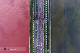 جاده ای که دریاچه نمک را در چین جدا کرده است