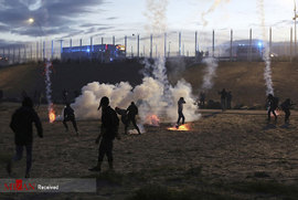 درگیری پلیس فرانسه با ساکنان اردوگاه کاله