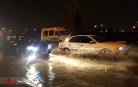 بارش باران و آب گرفتگی در تهران

