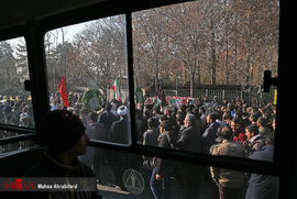 تشییع و خاکسپاری پیکر شهید گمنام در کوی دانشگاه تهران
