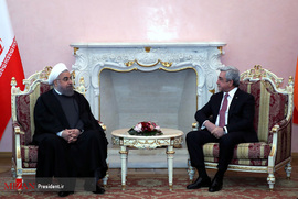  دیدار رییس جمهوری ارمنستان با حسن روحانی