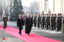 استقبال رسمی رییس جمهوری ارمنستان از حسن روحانی