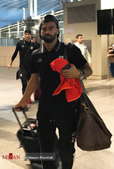 رامین رضاییان بازیکنان پرسپولیس در فرودگاه امام خمینی (ره) به هنگام بازگشت از اردوی تیم ملی در امارات