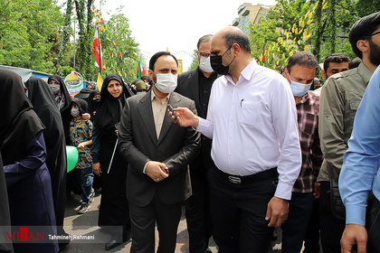 آذری جهرمی سخنگوی دولت در راهپیمایی روز جهانی قدس