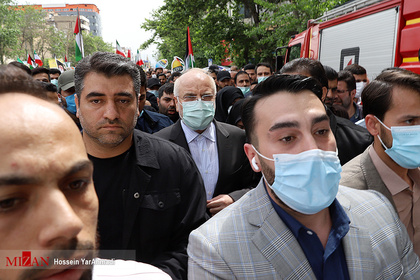 محمد باقر قالیباف رئیس مجلس شوراس اسلامی در راهپیمایی روز جهانی قدس