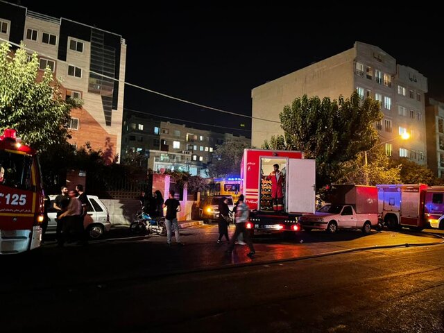  آتش‌سوزی مجتمع مسکونی در مجیدیه ۱۳ مصدوم و یک فوتی داشت