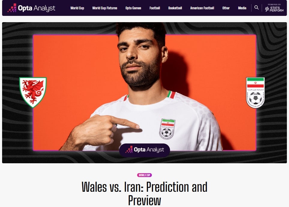 جام جهانی2022| پیش‌بینی سایت انگلیسی از شانس پیروزی ایران مقابل ولز +عکس – قوه قضائیه | تبریز جوان